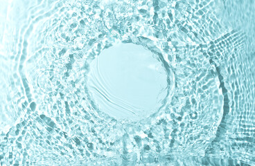 Cosmetic product presentation mockup scene made with empty circle place on water surface made with...