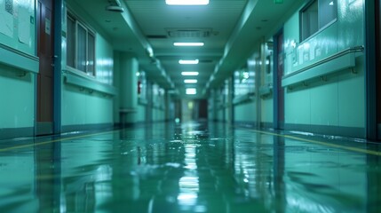 Fototapeta premium Blurry hospital hallway background