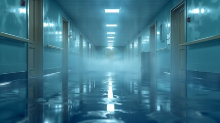 Fototapeta premium Blurry hospital hallway background