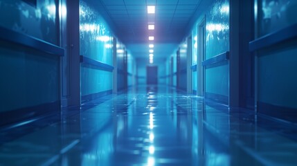 Fototapeta premium Blurry hospital hallway background