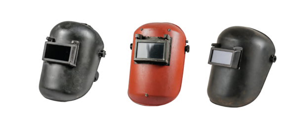 Welding mask for technicians who do welding work for safety. PNG file. Mockup template for artwork graphic design