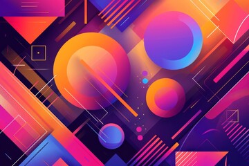 A colorful collage of shapes and circles generated by AI