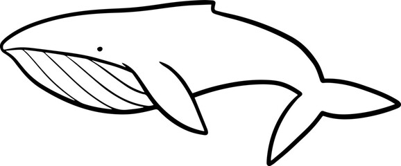 Blue Whale Outline Illustration Kids Line Art