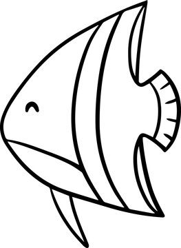 recommend clip art: Angelfish Cartoon Outline Illustration Kids Line Art