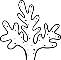 Obraz premium Sea Coral Cartoon Outline Illustration Kids Line Art