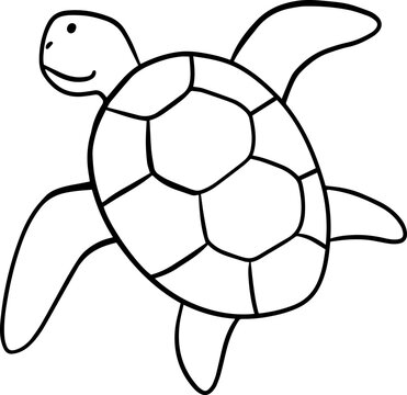 recommend clip art: Sea Turtle Cartoon Outline Illustration Kids Line Art