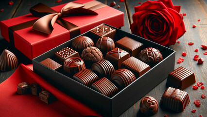 chocolate candies showcasing their exquisite textures and rich