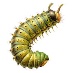 Obraz premium Caterpillar Vintage Illustration Isolated on Transparent Background
