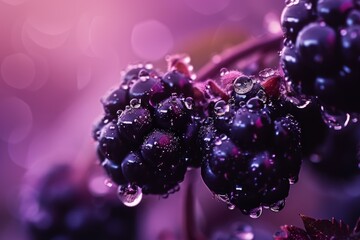 Refreshing Blackberry water drops fresh. Juicy organic. Generate Ai