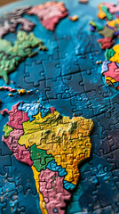 Map made from puzzle pieces