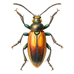 Blister Beetle Vintage Illustration Isolated on Transparent Background

