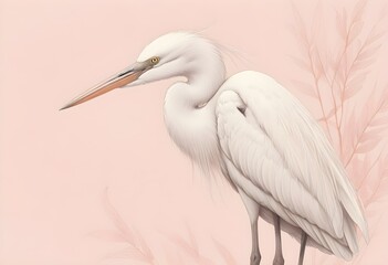Sketch lines egret soft pink color scheme scandina