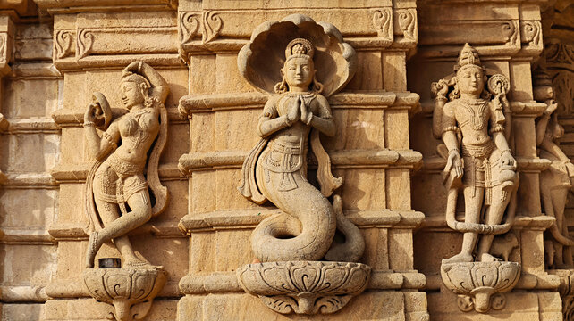 Carving Sculpture of Nagaraja, Mangalay Temples, Ratlam, Madhya Pradesh India.