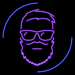 hipster neon sign, modern glowing banner design, colorful modern design trend on black background. Vector illustration.