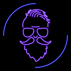 hipster neon sign, modern glowing banner design, colorful modern design trend on black background. Vector illustration.