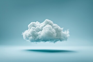A single cloud, blue background 