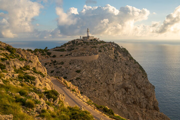 Cap de Formentor lighthouse morning lights, Majorca Island, Balearic Islands, Spain