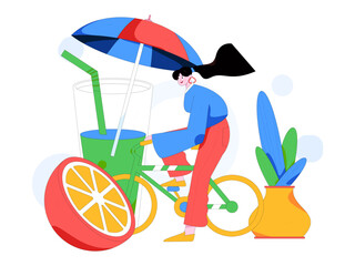 24 Solar Terms, Great Heat Characters Flat Vector Concept Operation Hand Drawn Illustration
