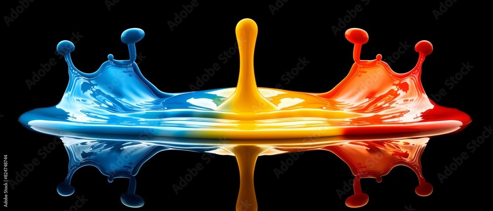Poster abstract colorful art liquid floating colors splashes background banner - colorful acrylic paint spl