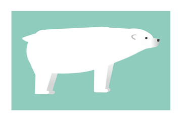 右向きのかわいいシロクマのイラスト