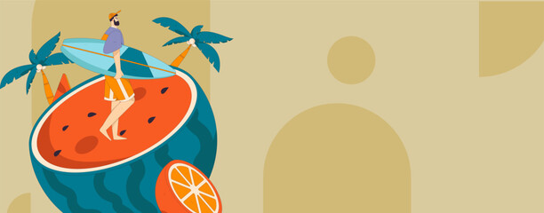 24 Solar Terms, Great Heat Characters Flat Vector Concept Operation Hand Drawn Illustration
