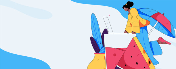 24 Solar Terms, Great Heat Characters Flat Vector Concept Operation Hand Drawn Illustration
