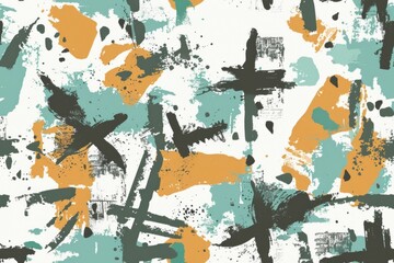 Fototapeta premium abstract brush strokes, pastel tones green yellow blue 