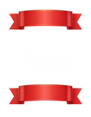 Red ribbon and bow realistic illustration