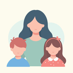 mother with two child