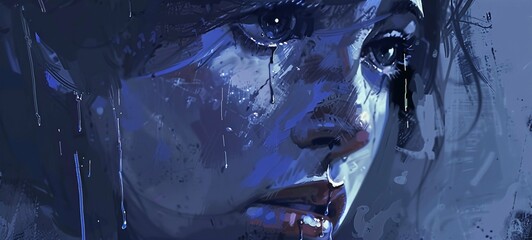 Emotional images of grief and resentment