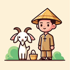 young man with goat
