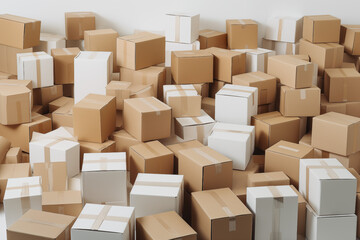Image of several boxes. Moving. Job of mover. Logistics profession. Mover job offer. Purchase sale cardboard. Home delivery. Delivery company.