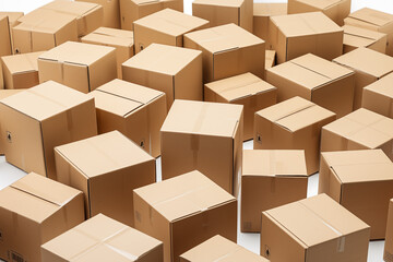 Image of several boxes. Moving. Job of mover. Logistics profession. Mover job offer. Purchase sale cardboard. Home delivery. Delivery company.