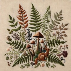 Fototapeta premium Elegant Floral Embroidery Design Delicate Blooms for DIY Projects Microstock Image