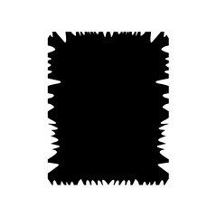 Torn shape cut. Black scalloped paper box