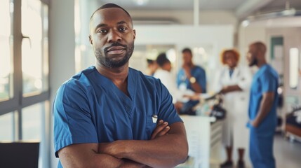 Confident Doctor in Medical Scrubs