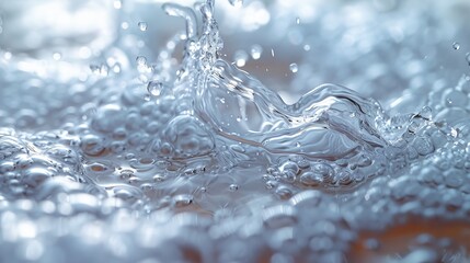 A dynamic close-up image capturing the clear splash and droplets of water in motion