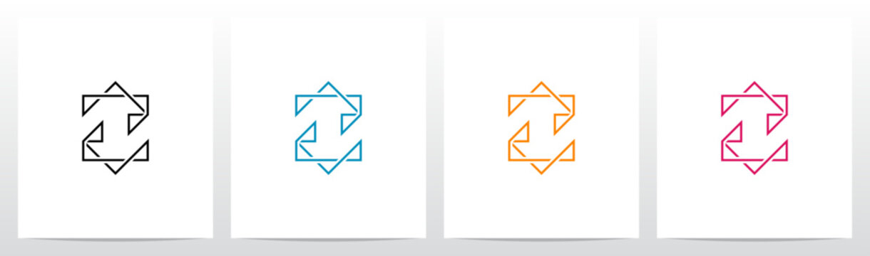 Corner Lines Triangle Overlap Initial Letter Logo Design Z