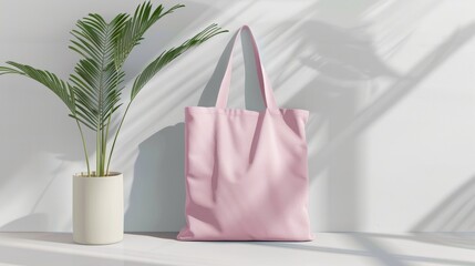 The tote bag features a pink printed quote, a realistic design, and a sturdy canvas construction