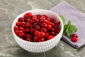 Ripe sweet and juicy cornus