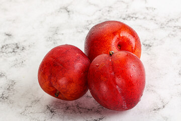 Ripe sweet juicy red plum