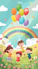 Children's Day balloon illustration