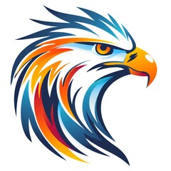 Fototapeta premium illustration art emblem of eagle and wing