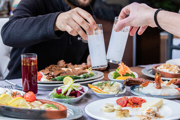 a meal with raki, turkish raki
