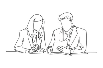 Client and customer concept. Single line draw design. Full length animation illustration. High quality 4k footage.