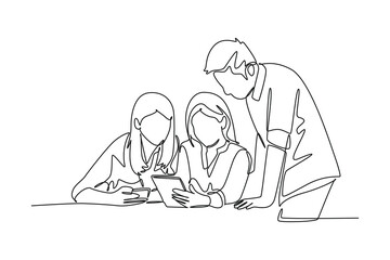 Client and customer concept. Single line draw design. Full length animation illustration. High quality 4k footage.