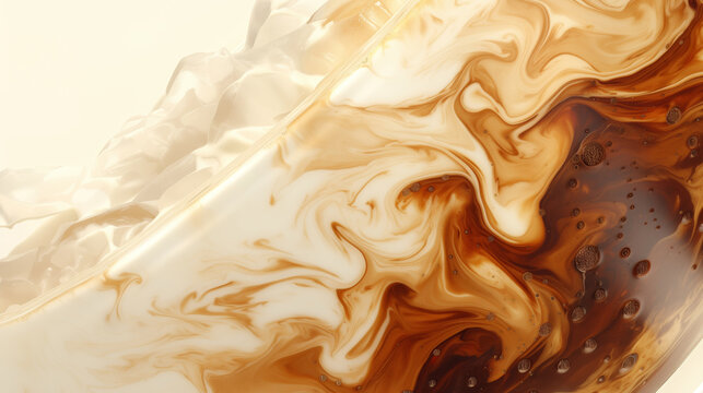 Milk brown coffee liquid swirl splash background