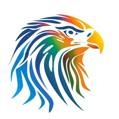 Fototapeta premium illustration art emblem of eagle and wing