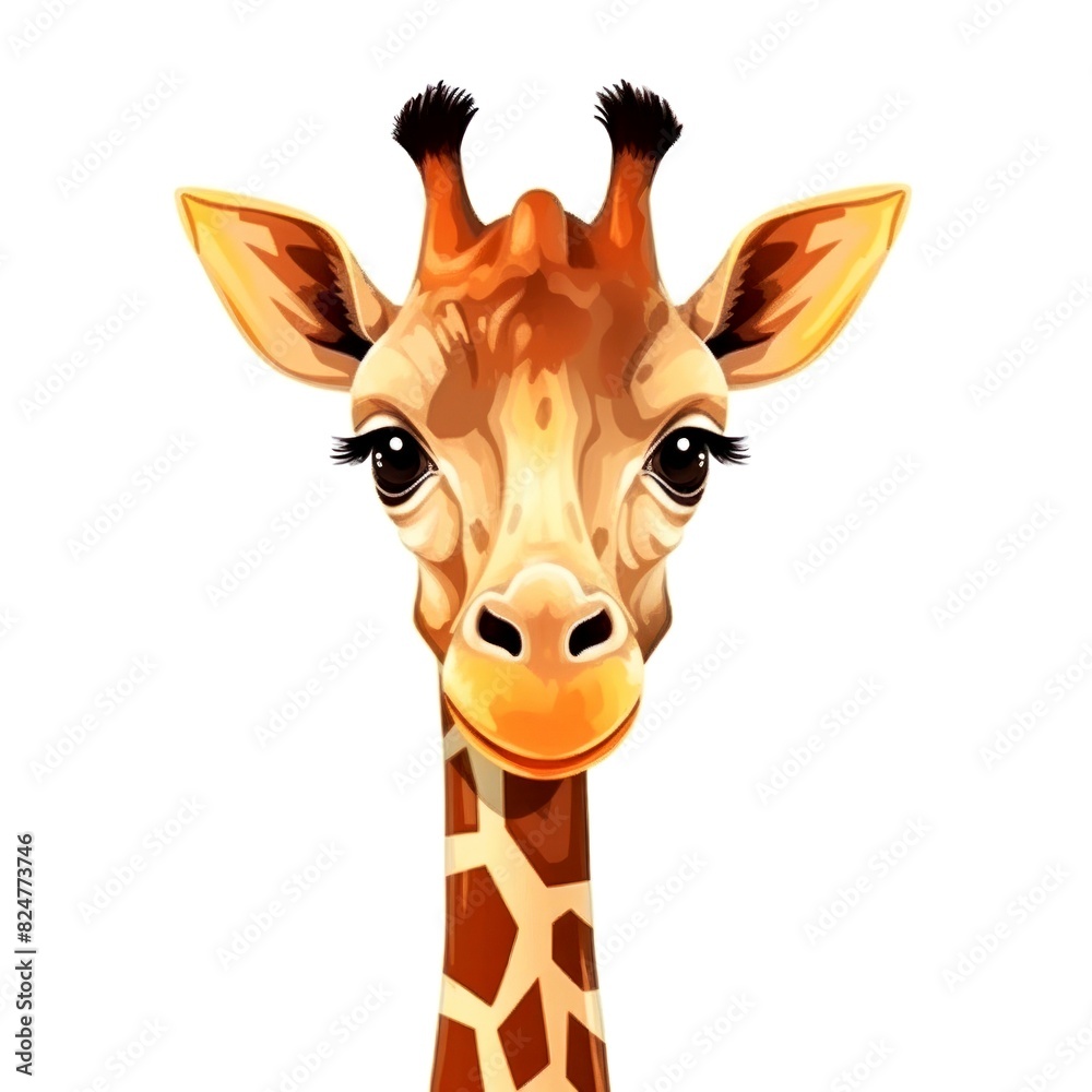 Wall mural illustration art head of giraffe