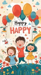 Children's Day balloon illustration
